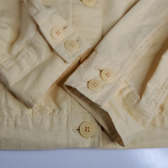 M EDDIE BAUER LINEN COTTON PALE PASTEL YELLOW SHIRT SHACKET JACKET MEDIUM - Picture 7 of 14